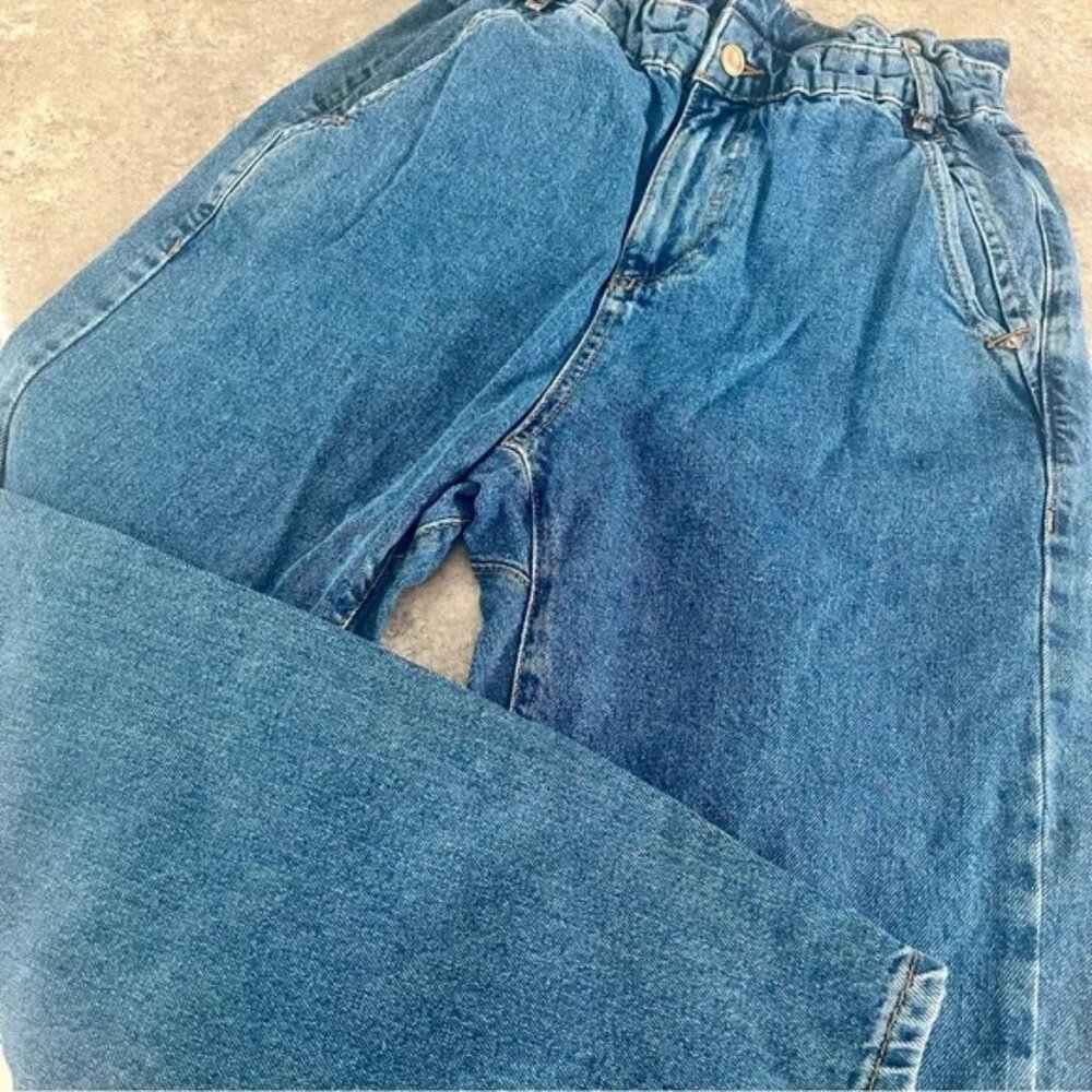 Zara Paper Bag Medium Wash Jeans - Picture 3 of 14